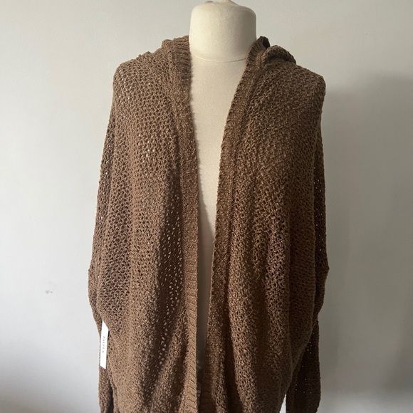 Talula large crochet hooded cardigan sweater size large - Picture 2 of 4